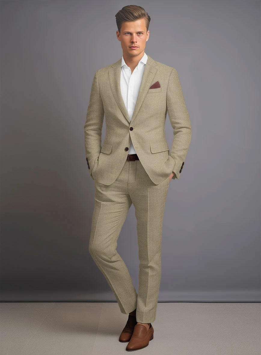 Maple Khaki Pure Linen Suit - Image 2