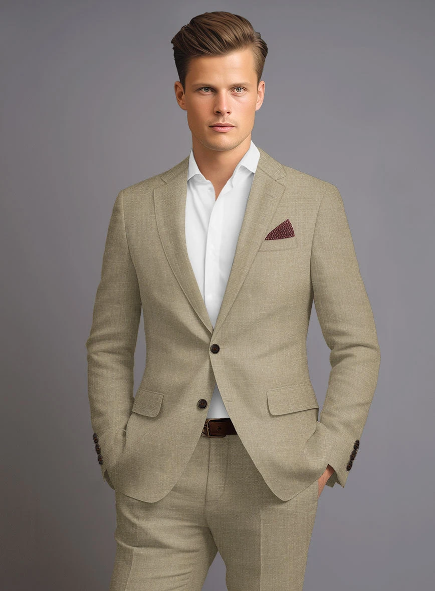 Maple Khaki Pure Linen Suit - Image 4
