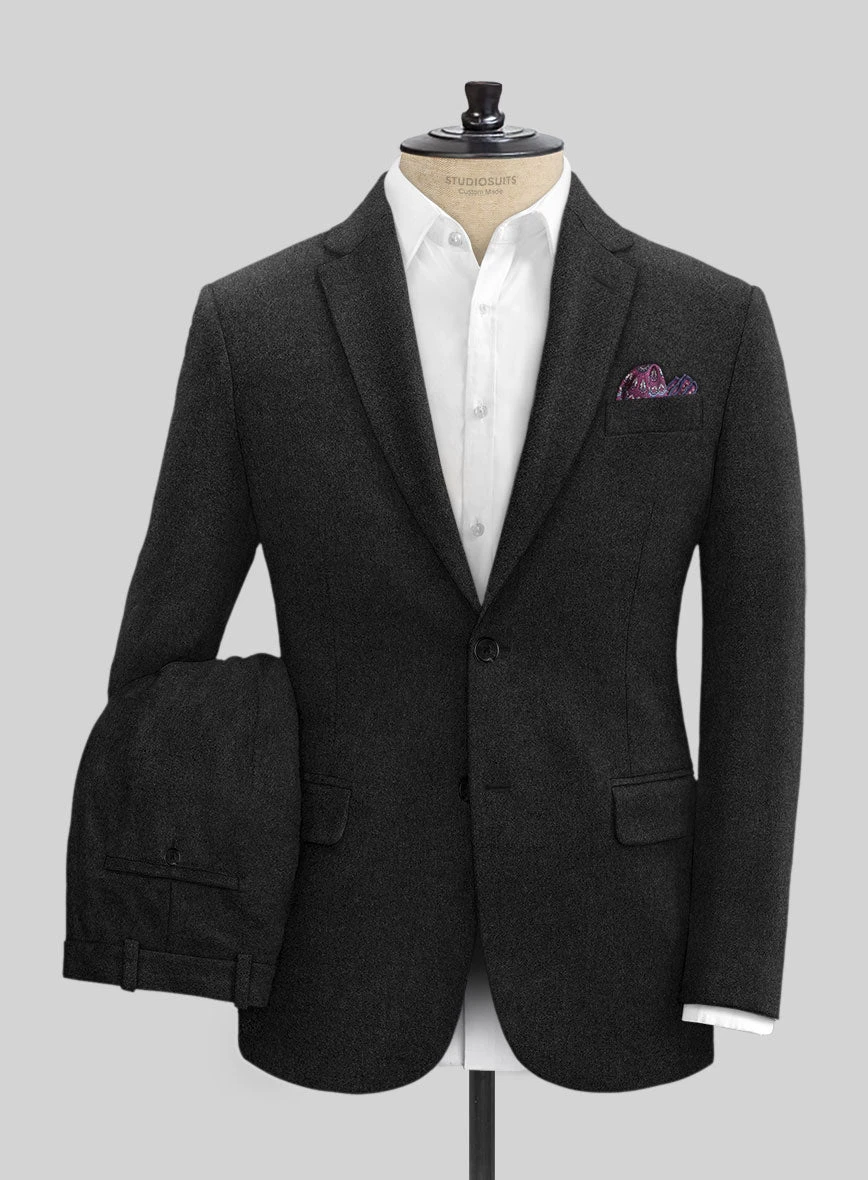 Naples Dark Charcoal Tweed Suit