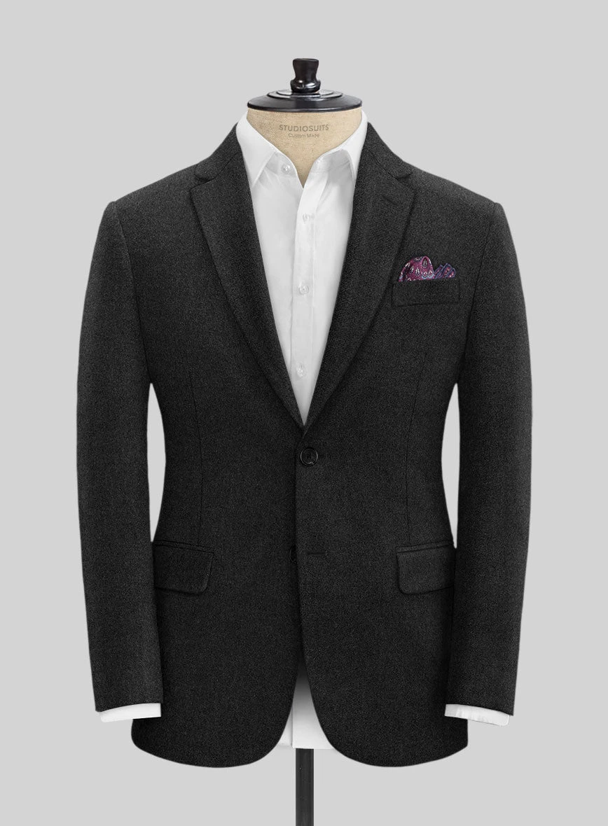 Naples Dark Charcoal Tweed Suit - Image 3