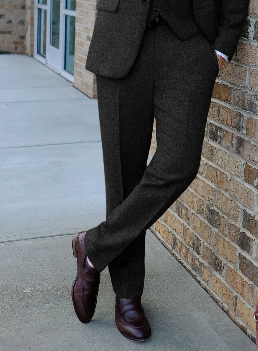 Naples Dark Charcoal Tweed Suit - Image 4