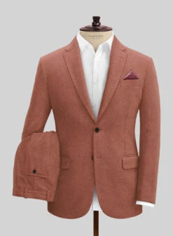 Naples Dark Salmon Pink Tweed Suit