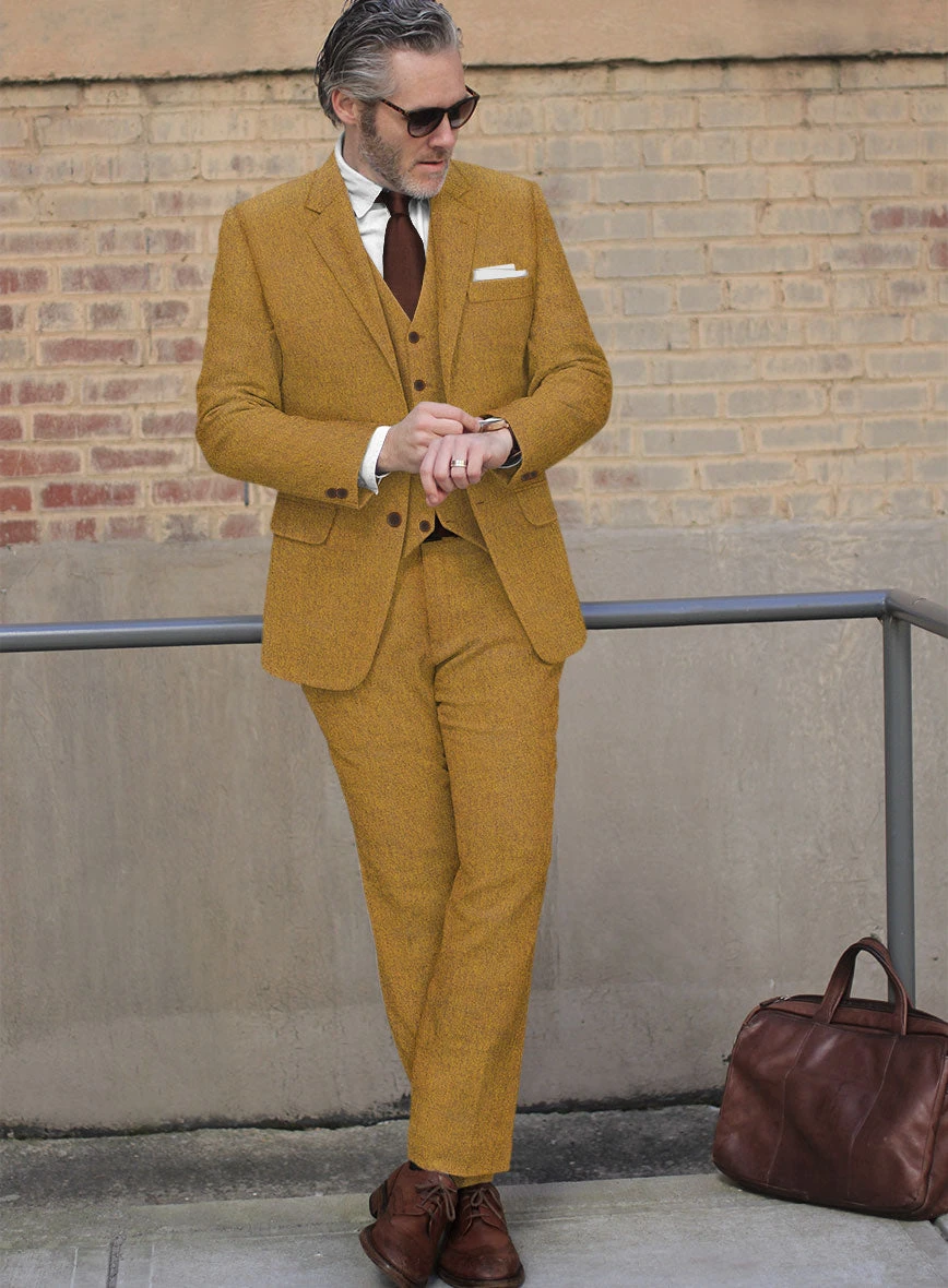 Naples English Mustard Tweed Suit - Image 2