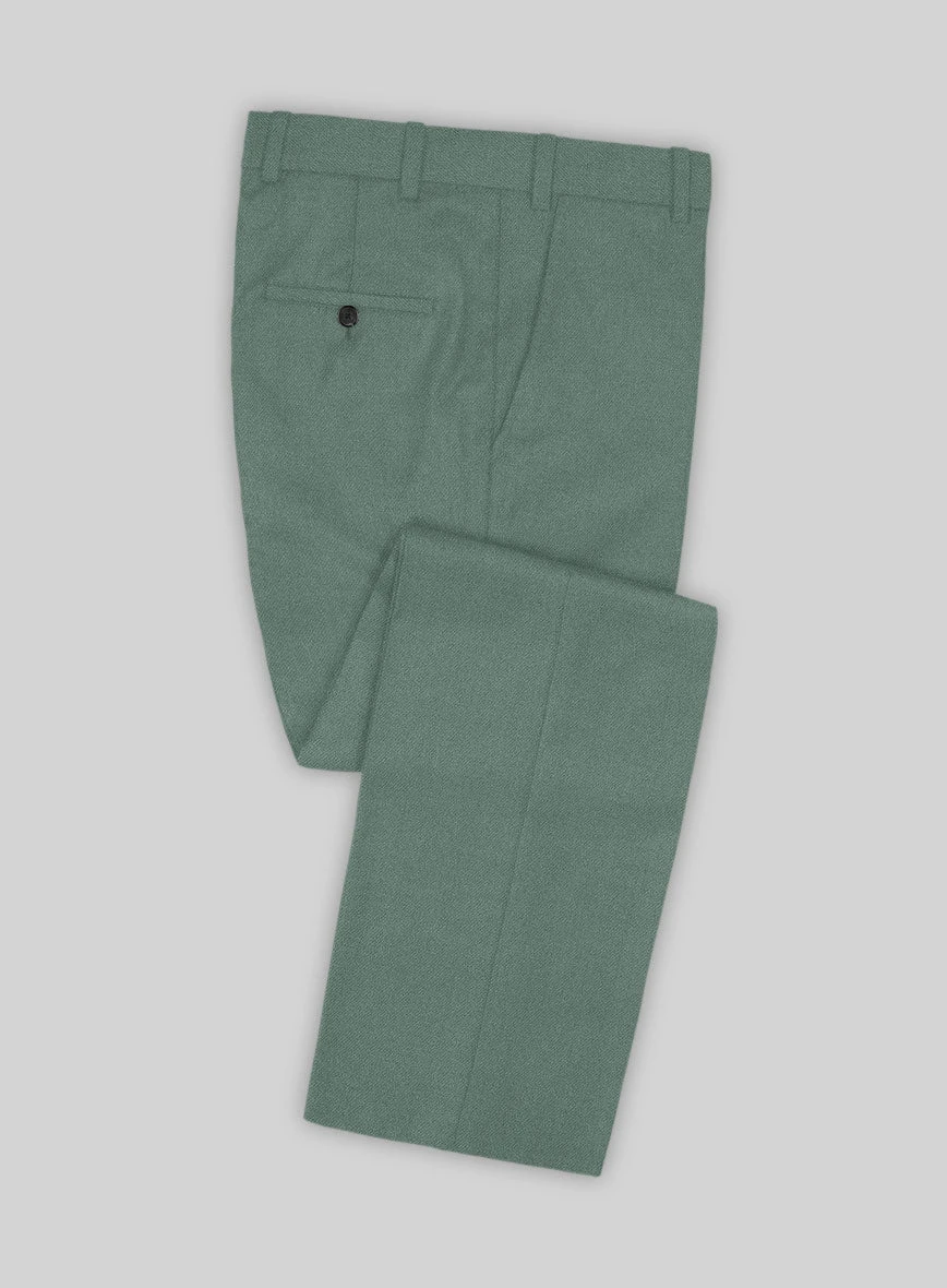 Naples Muted Green Tweed Pants