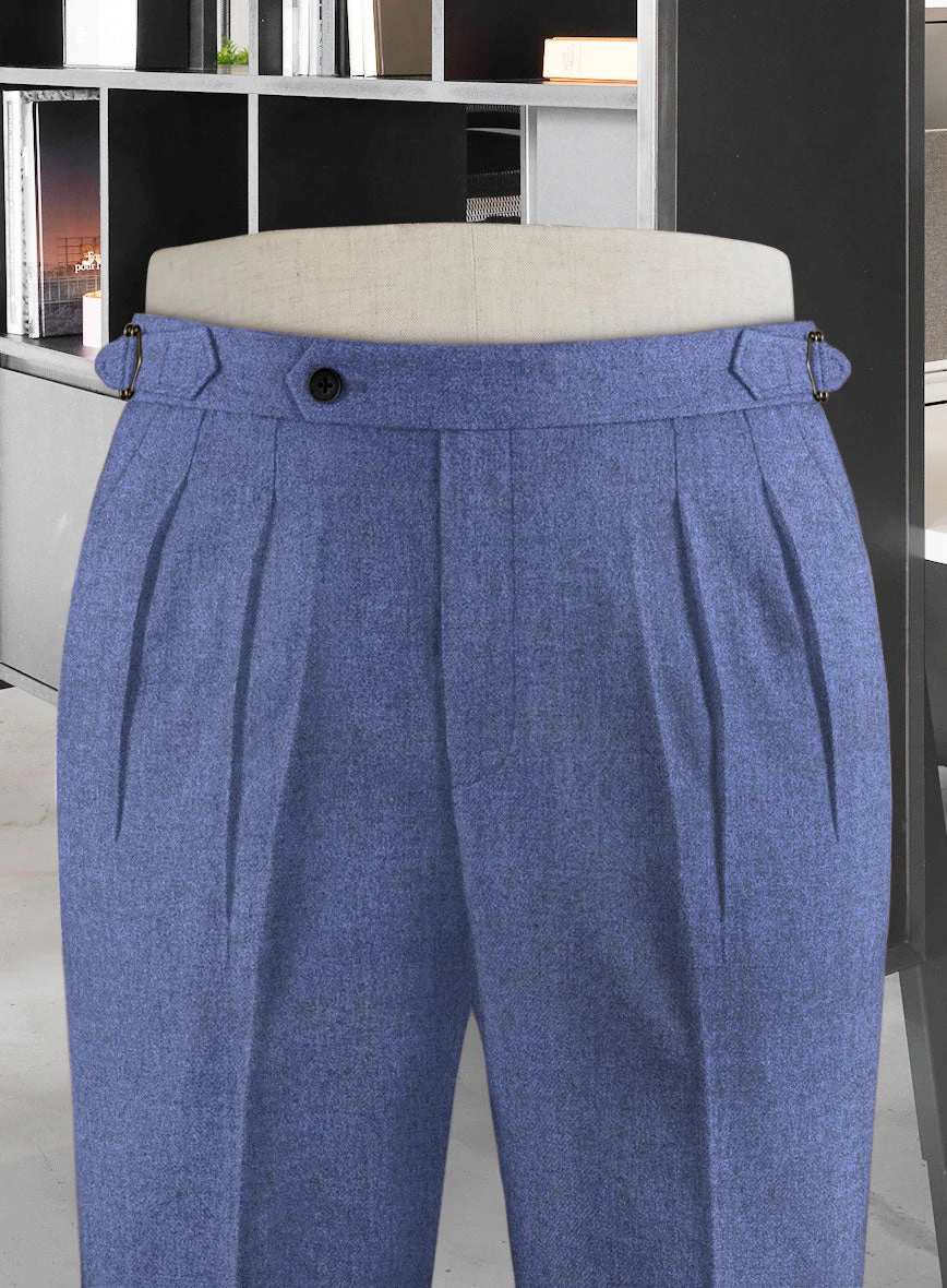 Naples Paris Blue Highland Tweed Trousers - Image 3