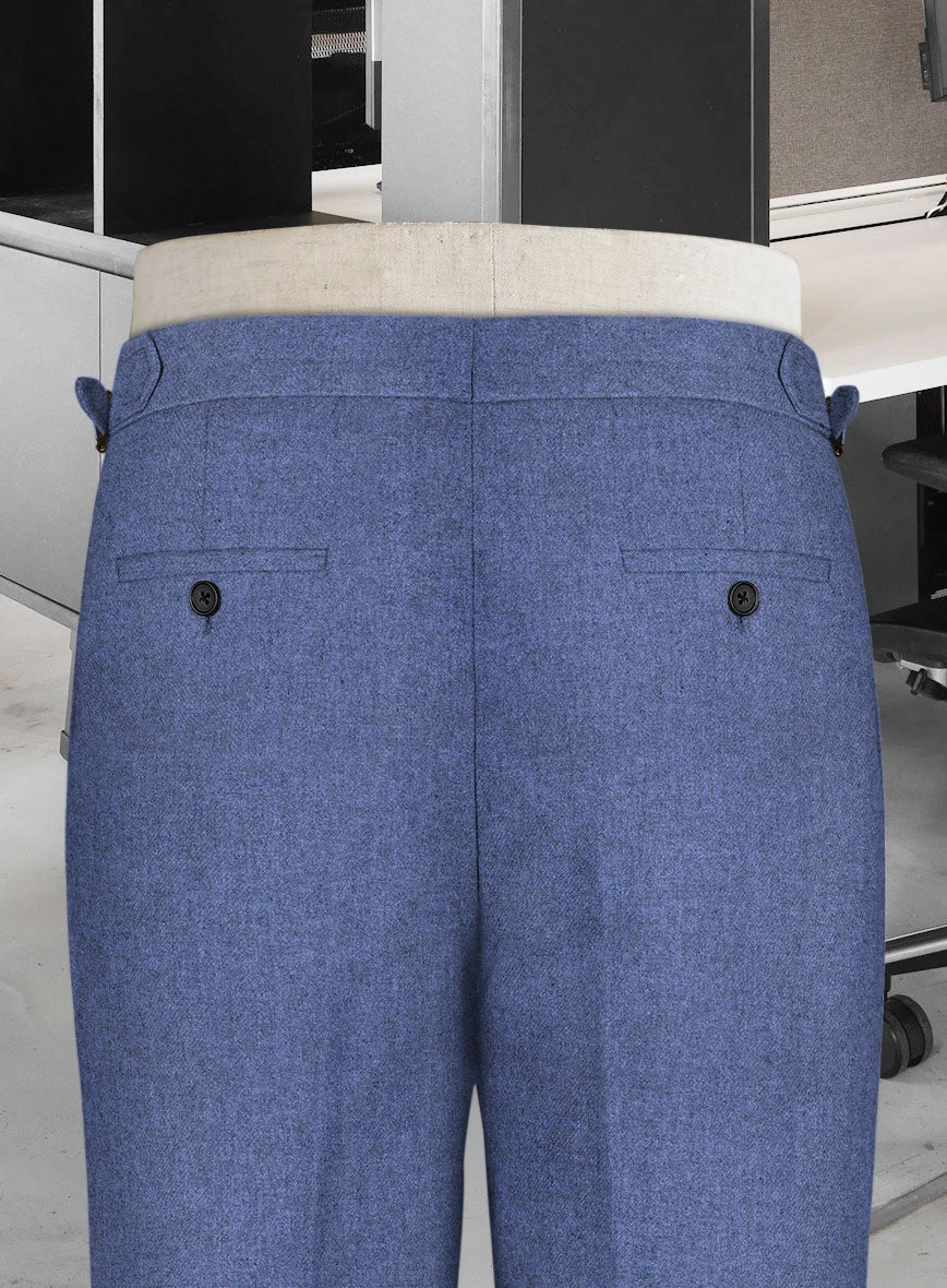 Naples Paris Blue Highland Tweed Trousers - Image 4