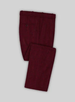 Naples Wide Herringbone Mahogany Tweed Pants