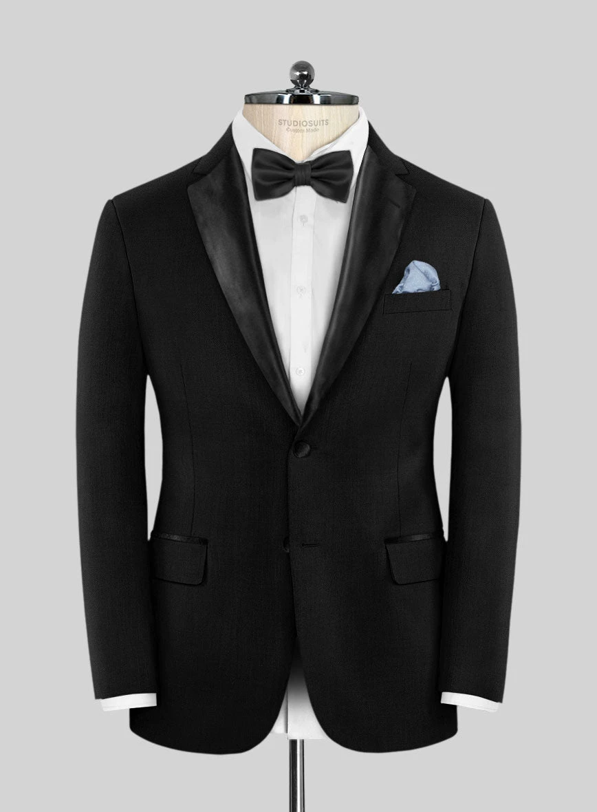 Napolean Black Wool Tuxedo Suit - Image 3
