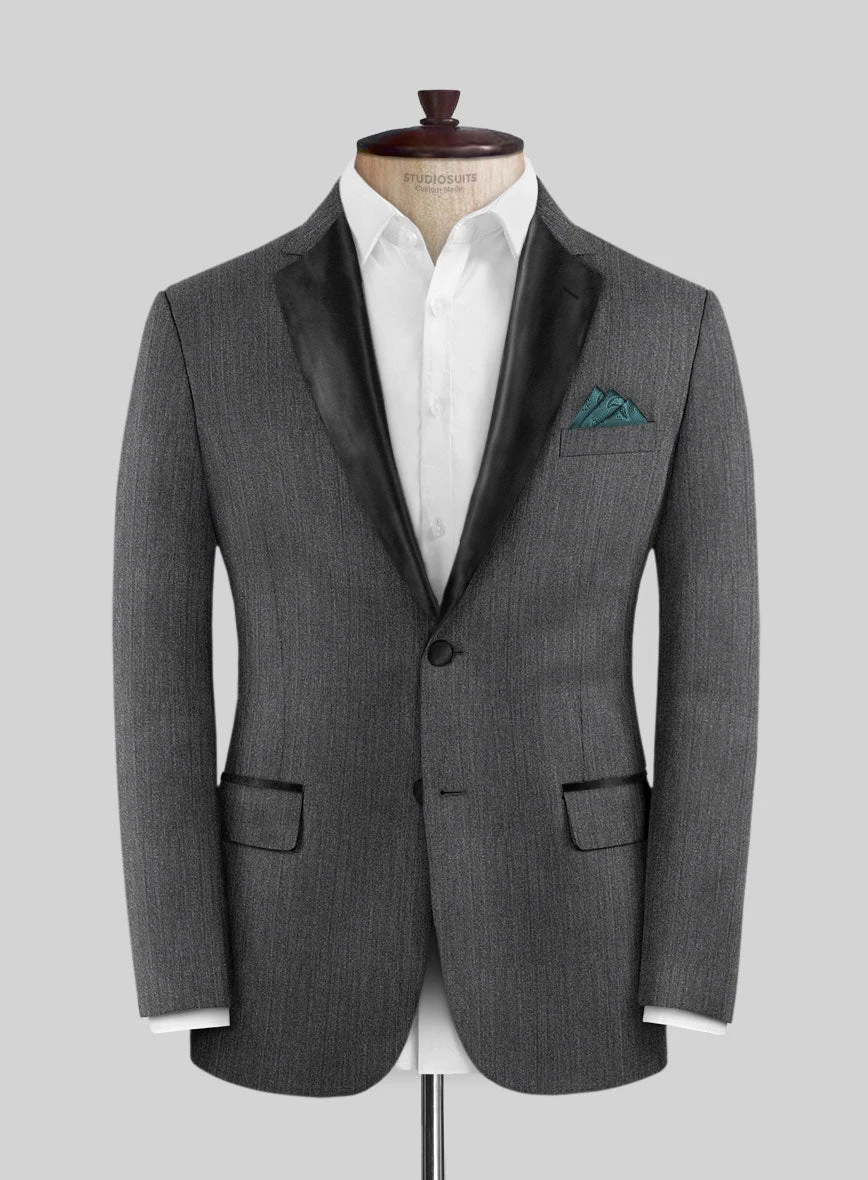 Napolean English Charcoal Wool Tuxedo Suit - Image 3