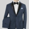 Napolean Flat Blue Wool Tuxedo Suit