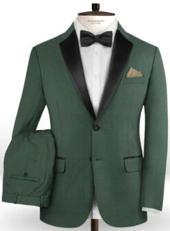 Napolean Green Wool Tuxedo Suit