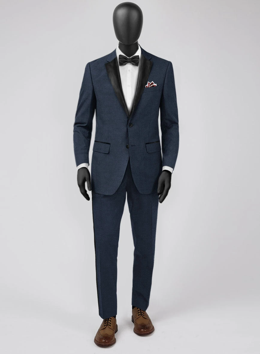 Napolean Ink Blue Wool Tuxedo Suit - Image 2