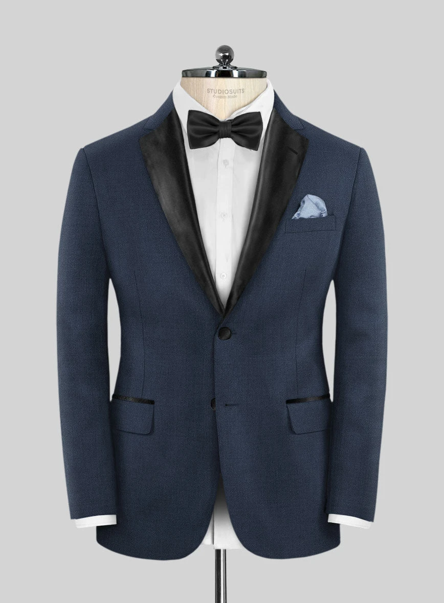 Napolean Ink Blue Wool Tuxedo Suit - Image 3