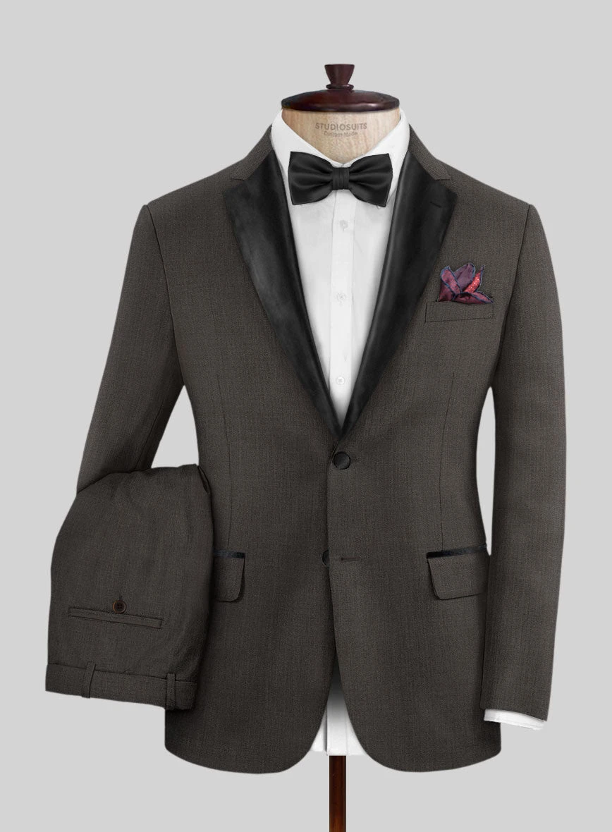 Napolean Intense Brown Wool Tuxedo Suit
