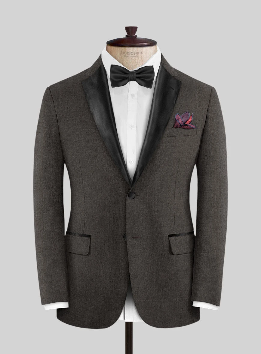 Napolean Intense Brown Wool Tuxedo Suit - Image 2