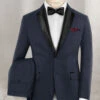 Napolean Mini Houndstooth Blue Wool Tuxedo Suit
