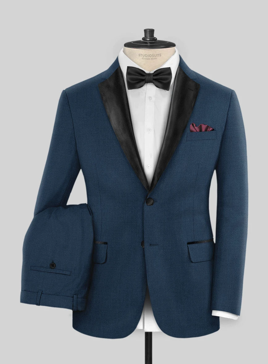 Napolean Stretch Powder Blue Wool Tuxedo Suit