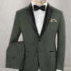 Napolean Military Green Wool Tuxedo Suit