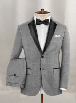 Napolean Mini Houndstooth White Wool Tuxedo Suit