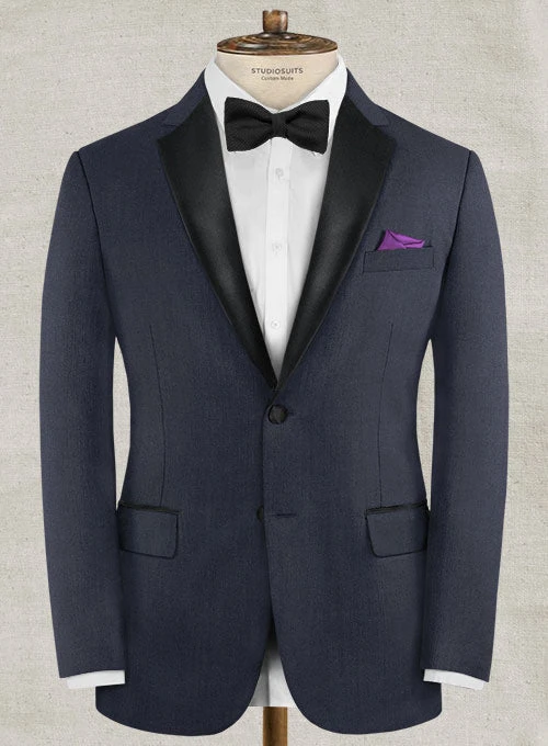 Napolean Navy Blue Wool Tuxedo Suit - Image 3