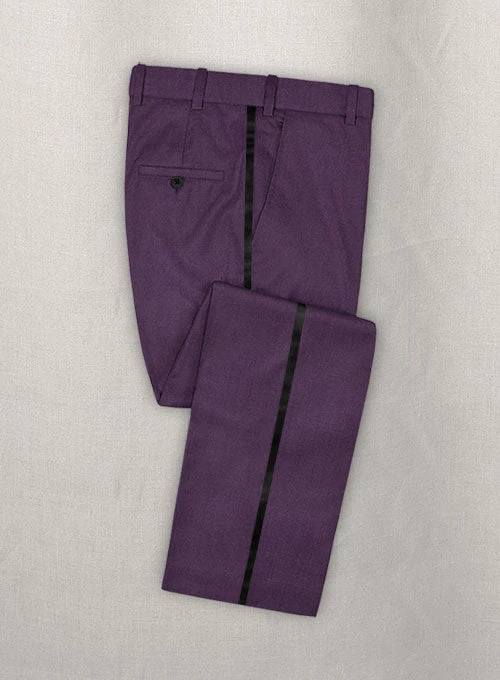 Napolean Purple Wool Tuxedo Suit - Image 3