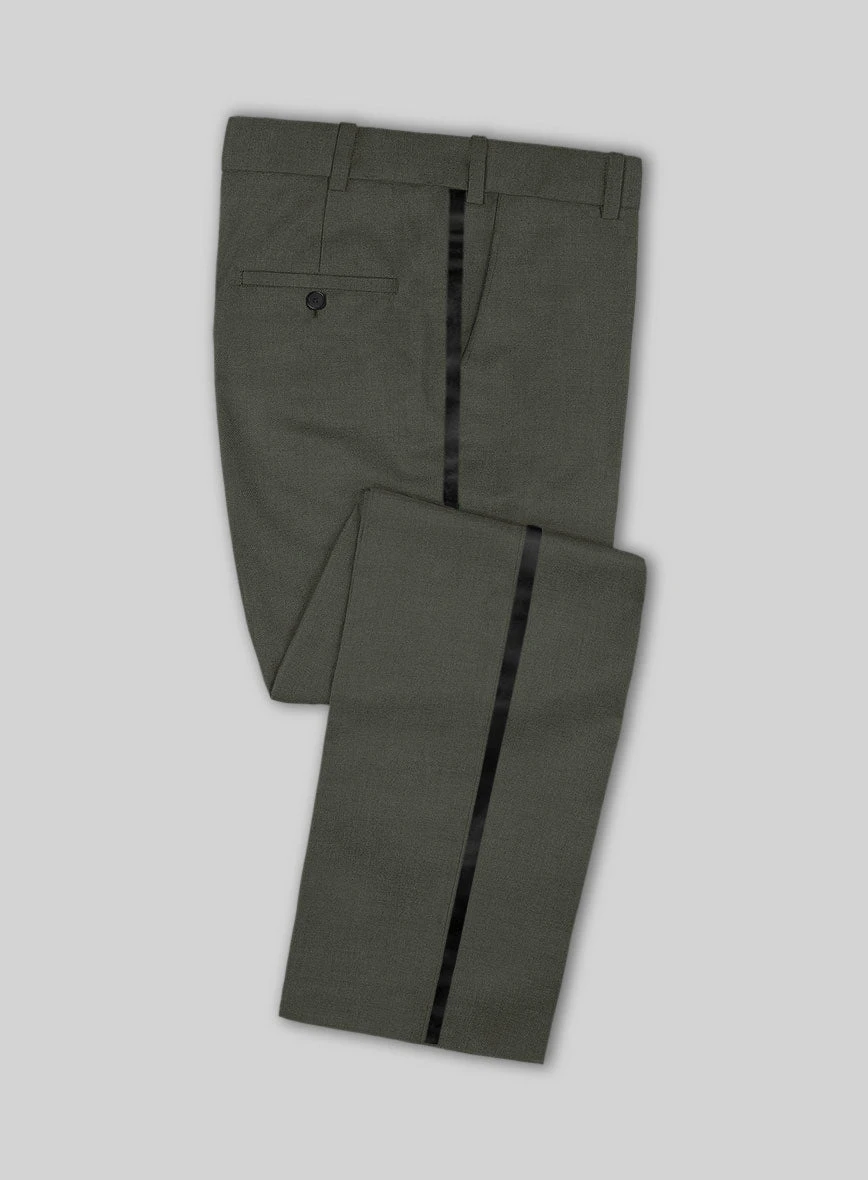 Napolean Stretch Olive Green Wool Tuxedo Suit - Image 3