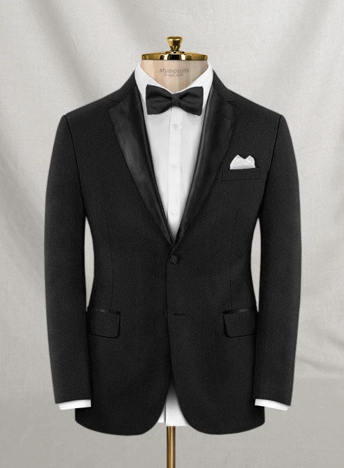 Napolean York Black Wool Tuxedo Suit - Image 2