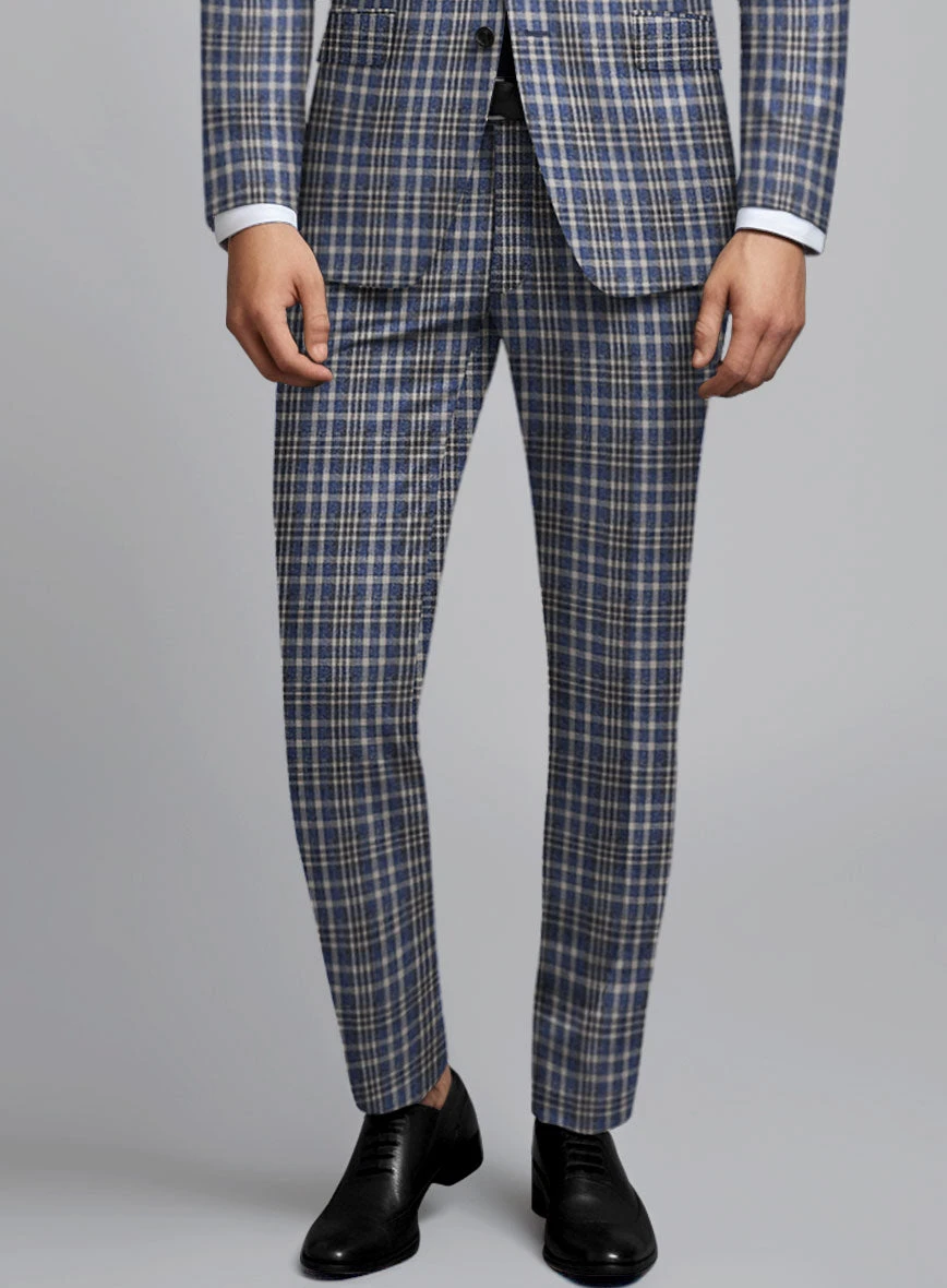 Noble Dante Blue Cotton Silk Linen Suit - Image 5