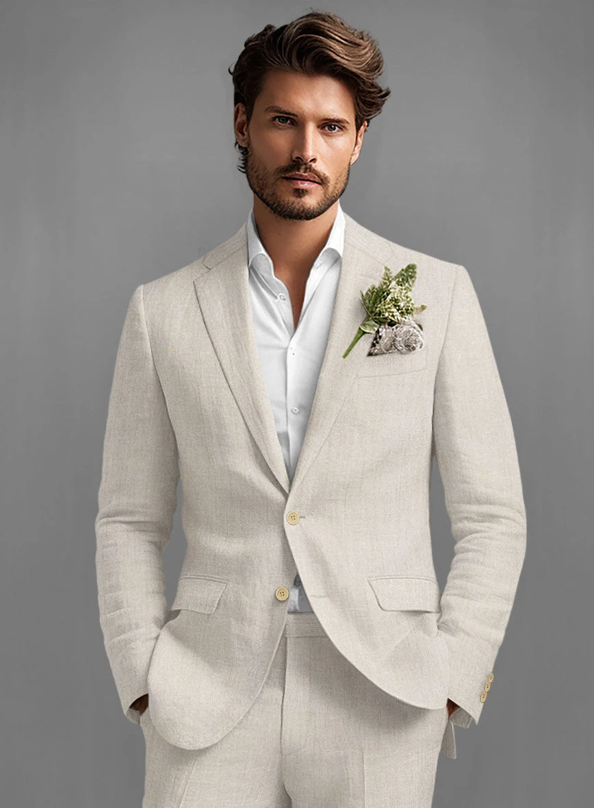 Pure Barn Beige Linen Suit - Image 3