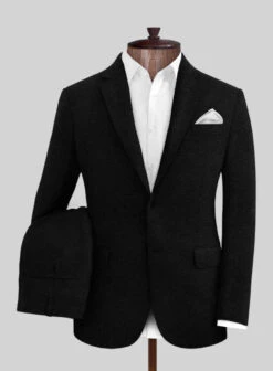 Pure Black Linen Suit