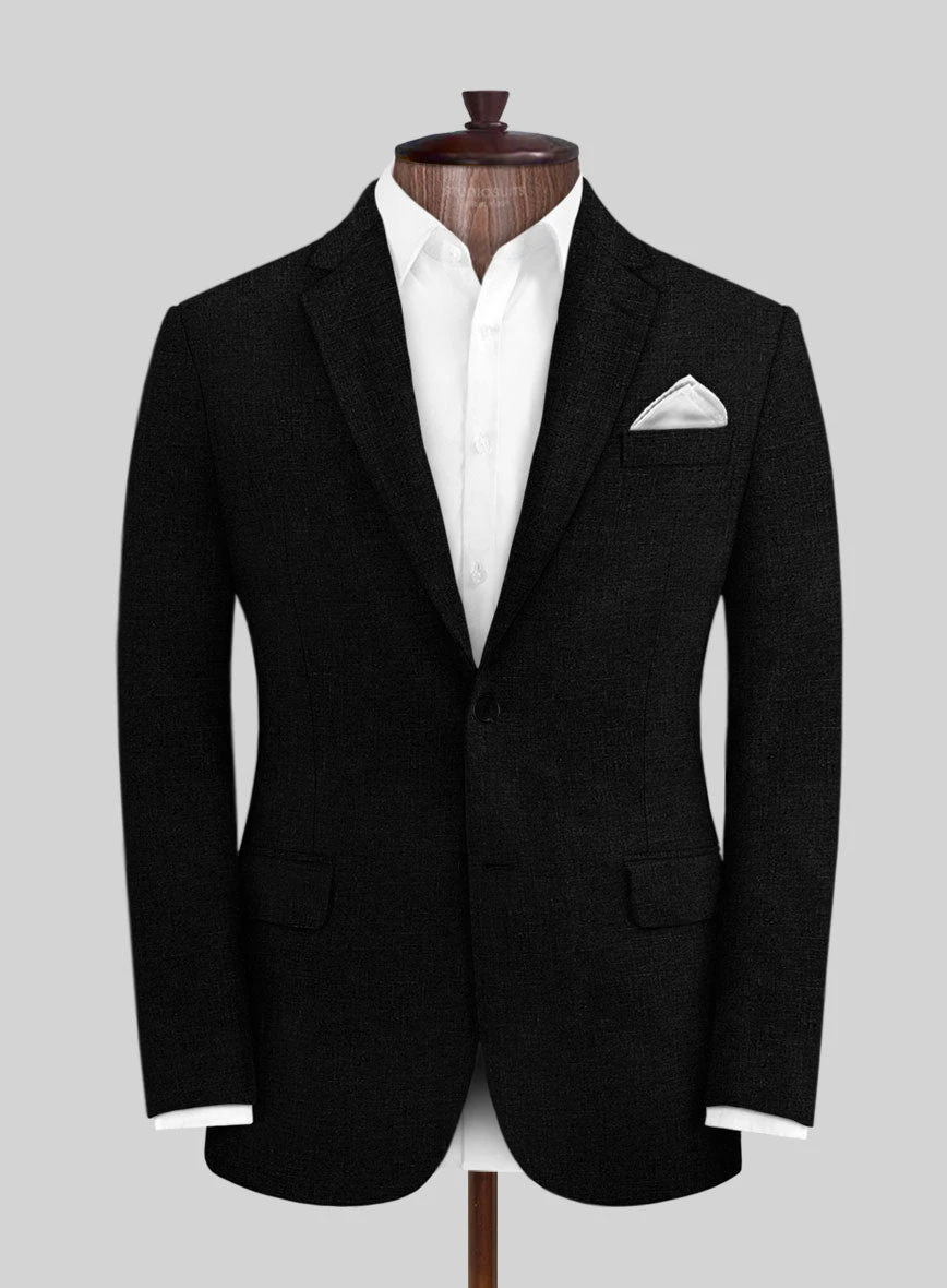Pure Black Linen Suit - Image 4