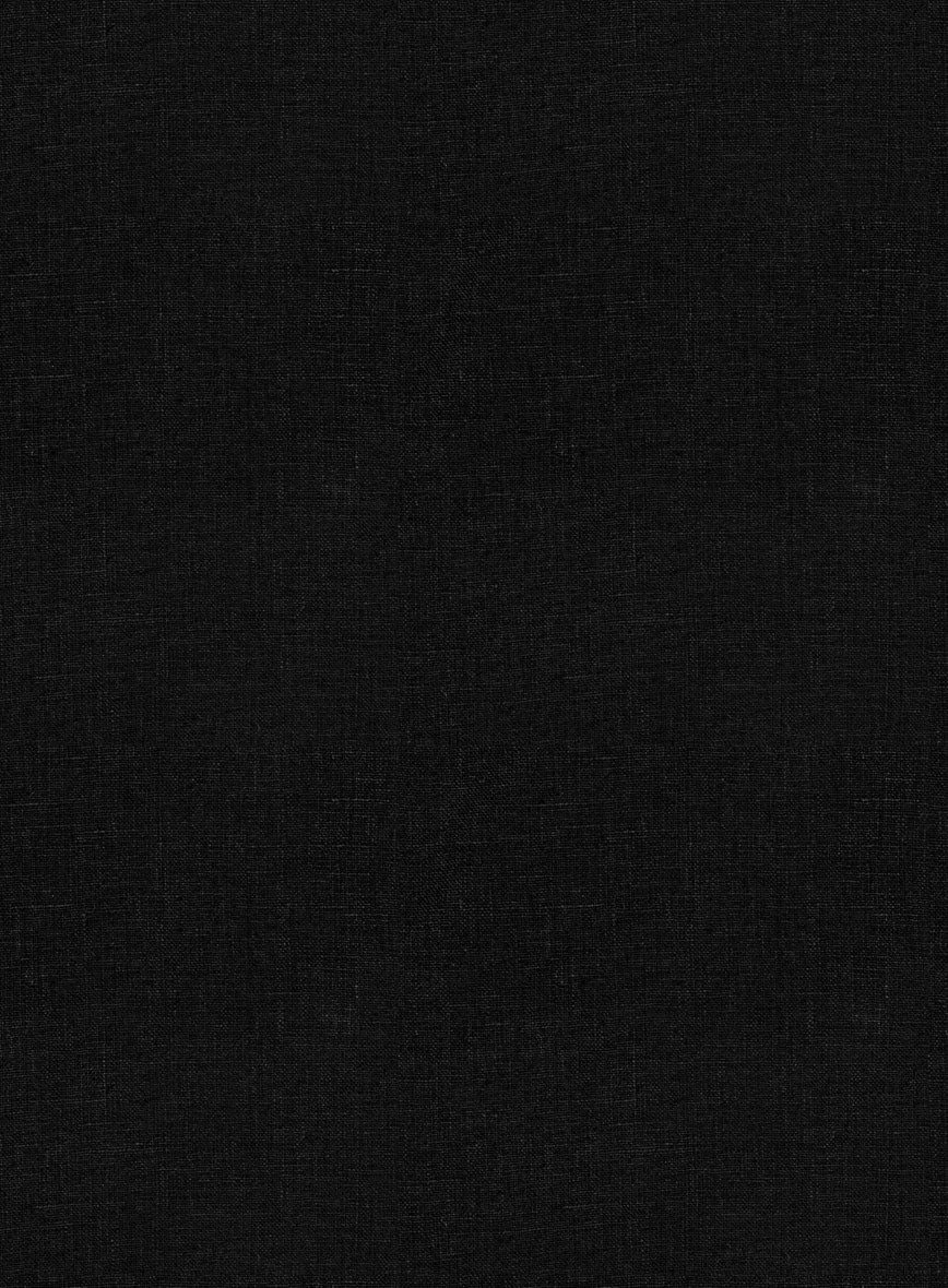 Pure Black Linen Suit - Image 2