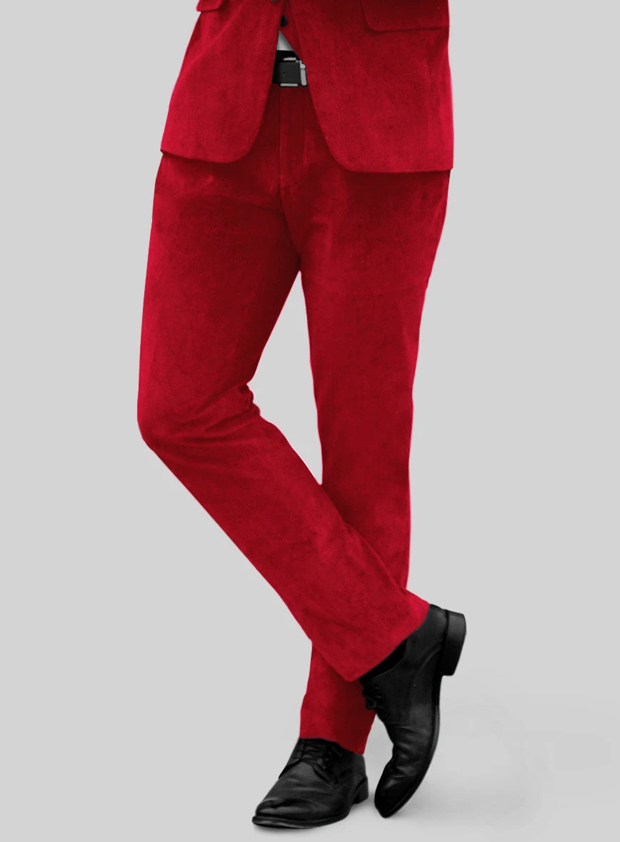 Red Velvet Tuxedo Suit - Image 4