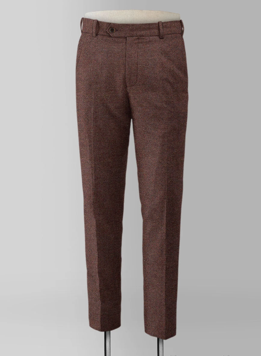 Mute Wine Herringbone Tweed Pants - Image 2