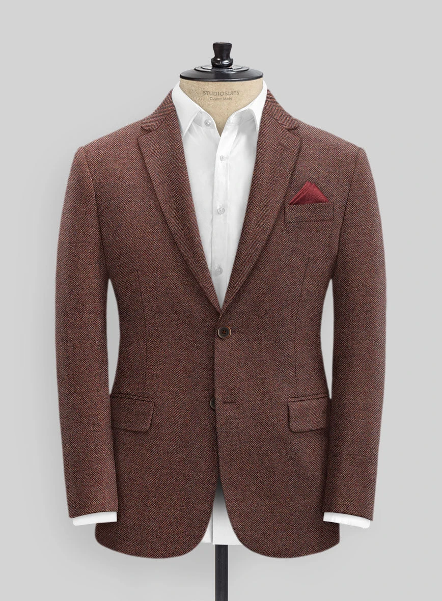 Mute Wine Herringbone Tweed Suit - Image 3