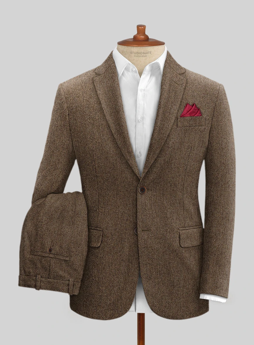 Rust Herringbone Tweed Suit - Image 2