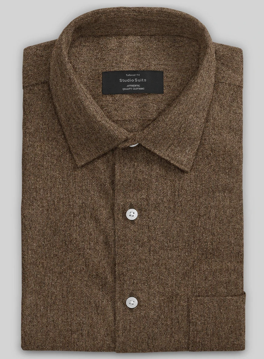 Rust Herringbone Tweed Shirt