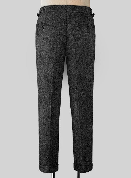 Stone Charcoal Highland Tweed Trousers - Image 3