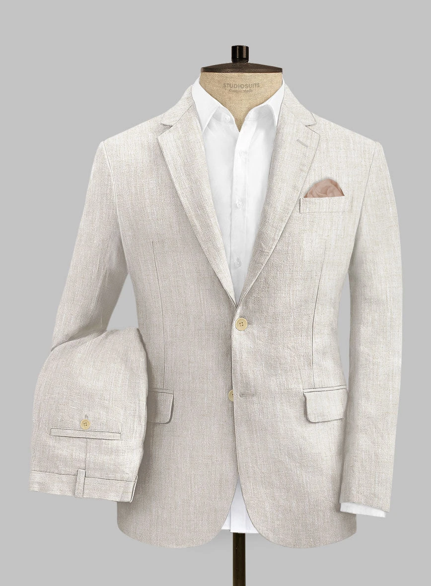 Tropical Beige Pure Linen Suit - Image 5