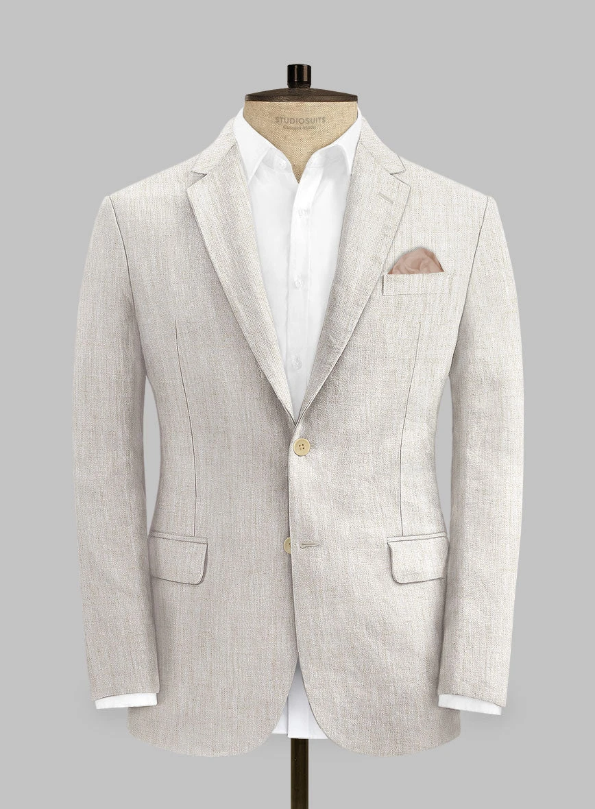Tropical Beige Pure Linen Suit - Image 3