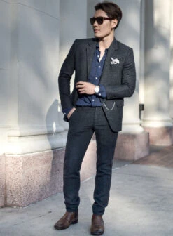 Vintage Glasgow Blue Tweed Suit