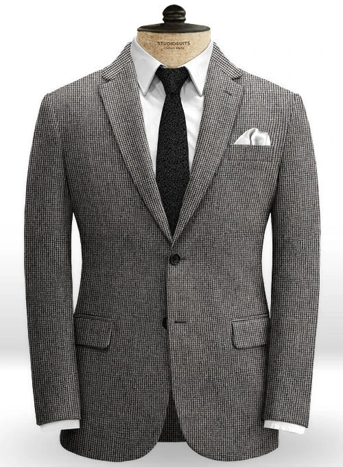 Vintage Gray Macro Weave Tweed Suit - Image 7