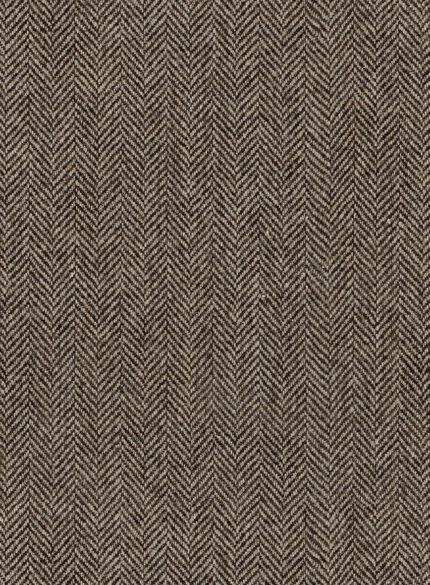 Vintage Dark Brown Herringbone Tweed Pants - Image 4