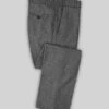 Vintage Plain Dark Gray Tweed Pants