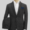 Vintage Rope Weave Charcoal Tweed Suit