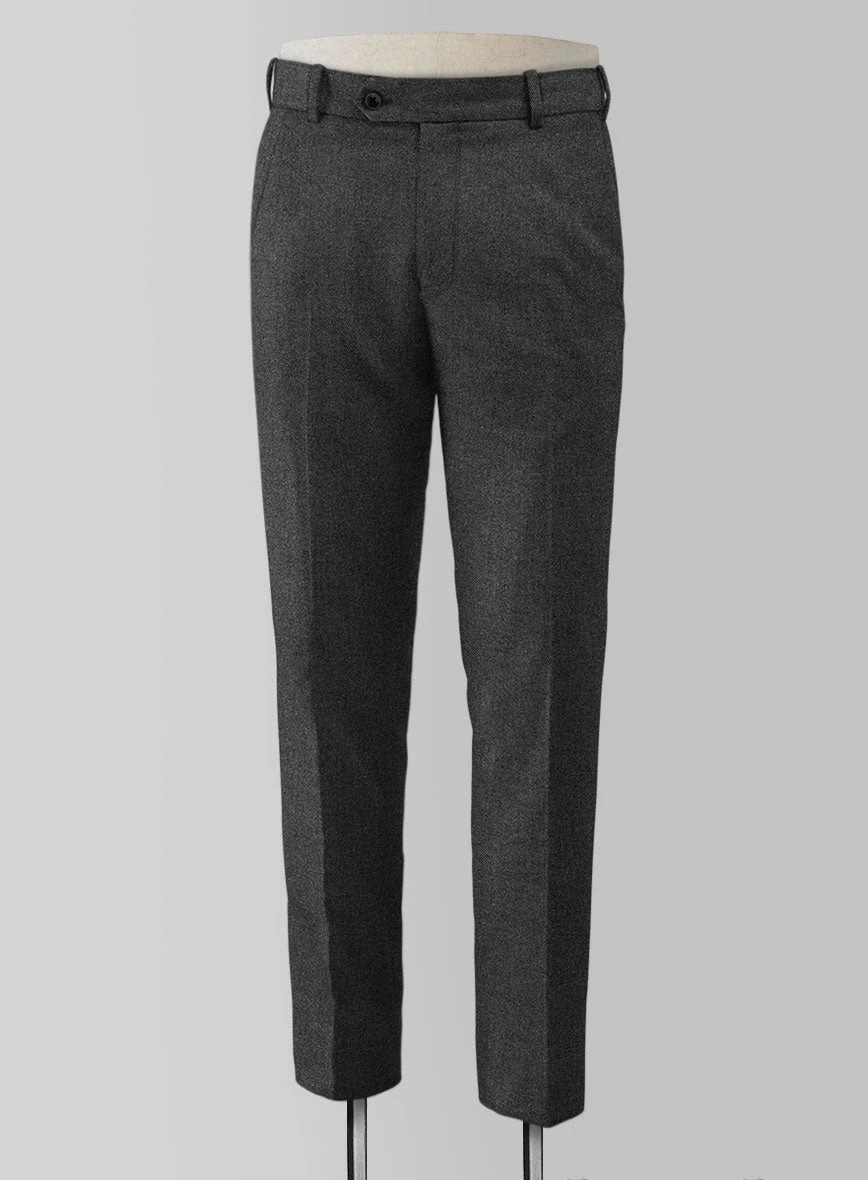 Vintage Dark Gray Weave Tweed Pants - Image 3