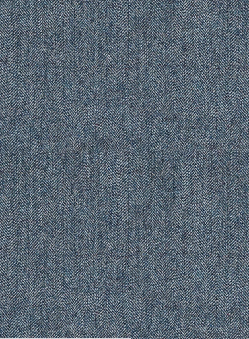 Vintage Herringbone Blue Tweed Pants - Image 2