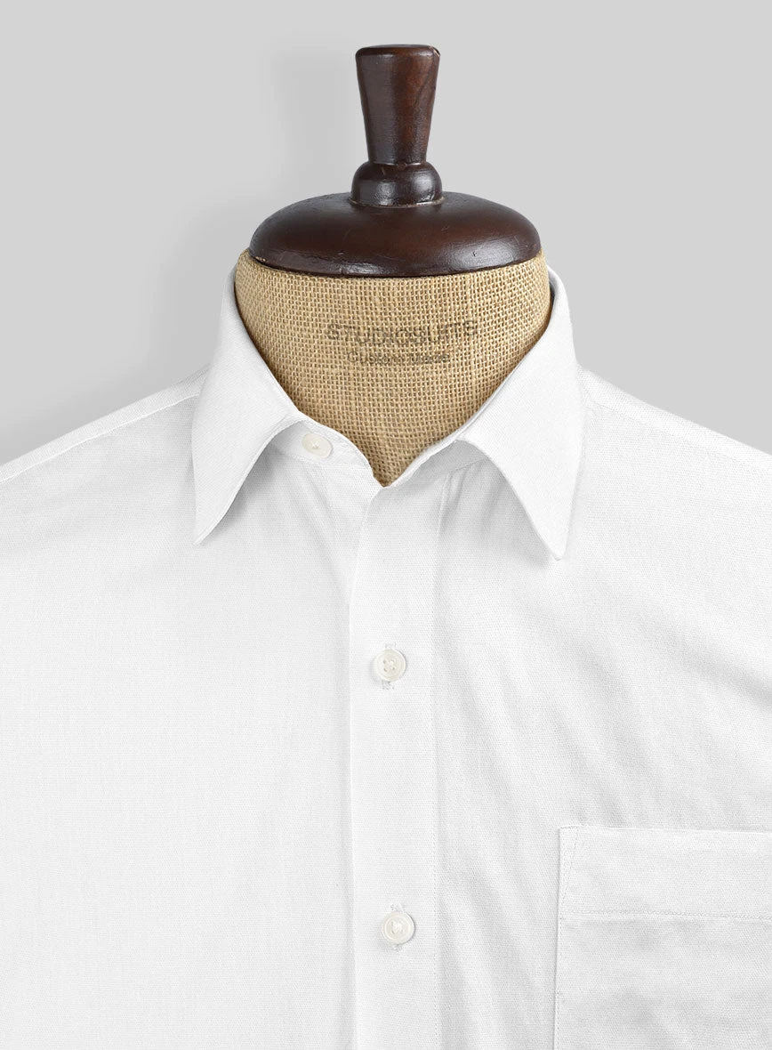 White Stretch Poplene Shirt - Image 3