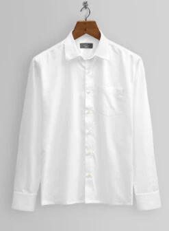 White Stretch Poplene Shirt