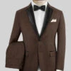 Worsted Brown Wool Tuxedo Suit